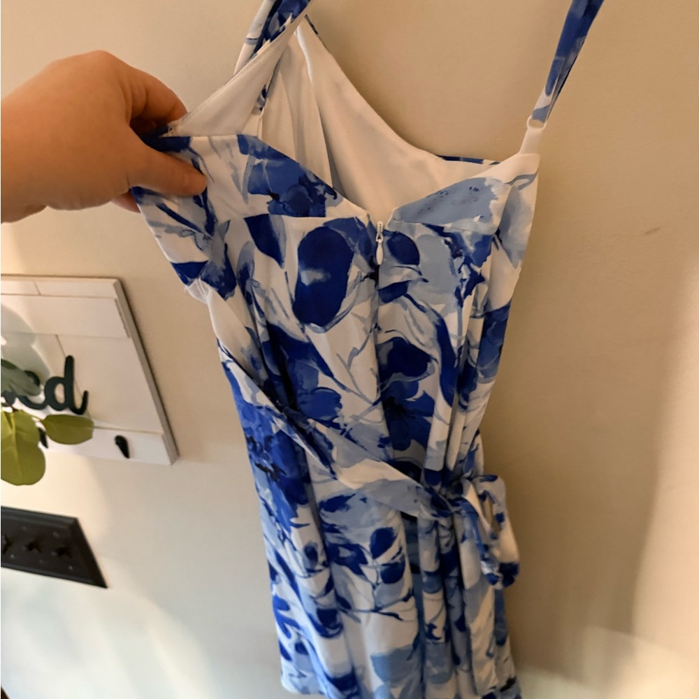 Lulu's Blue and White Floral Dress - Picture 6 of 6